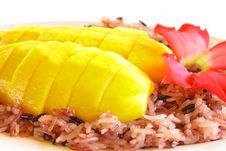 Mango And Coconut Cream Black Sticky Rice Stock Image Mango And Coconut Cream Black Sticky Rice Stock Image