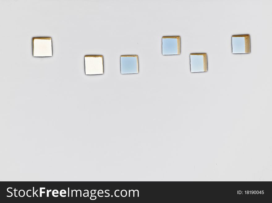 Window with sky at wall in harmony