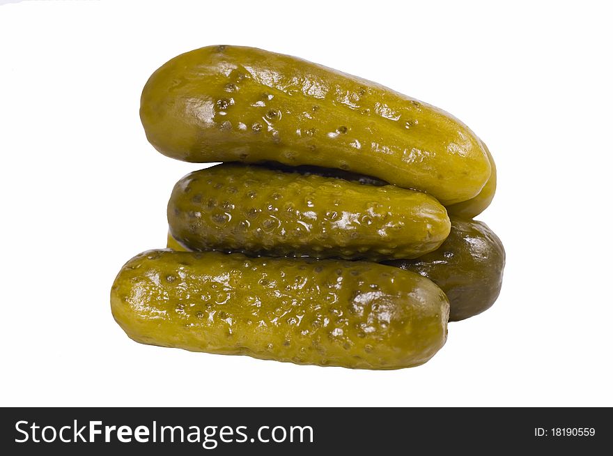 Cucumbers on a white background isolation