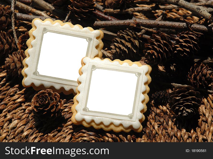 Cookies with form of frame of photo. Cookies with form of frame of photo