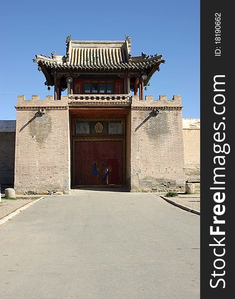 Entrance of the Erdene Zuu monastery in Mongolia