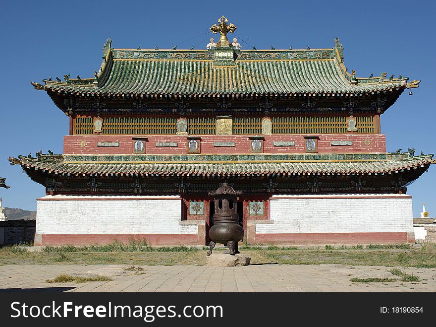 Buddhist temple in the Erdene Zuu monastery in Mongolia. Buddhist temple in the Erdene Zuu monastery in Mongolia