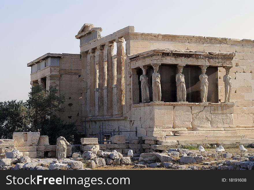 Caryatids At Pathenon, Athens, Greece