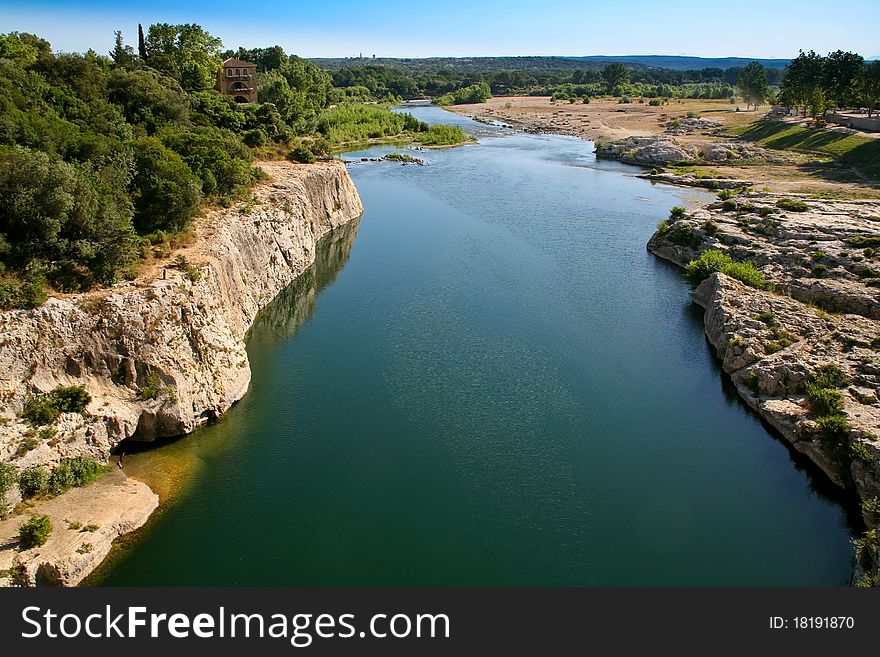 Valley of Gardon river, France