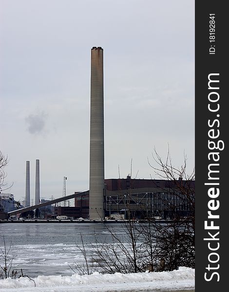 Smoke stack along the St. Clair Parkway pollution. Smoke stack along the St. Clair Parkway pollution