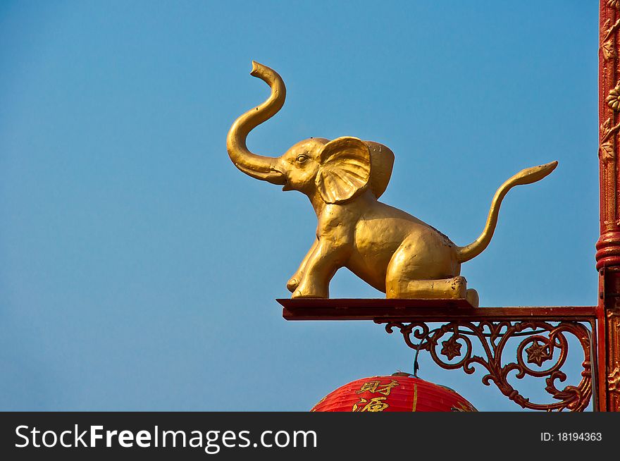 Elephant Statue on Light poles at nonthaburi in thailand