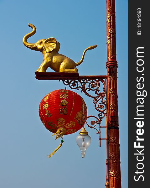 Elephant Statue On Light Poles