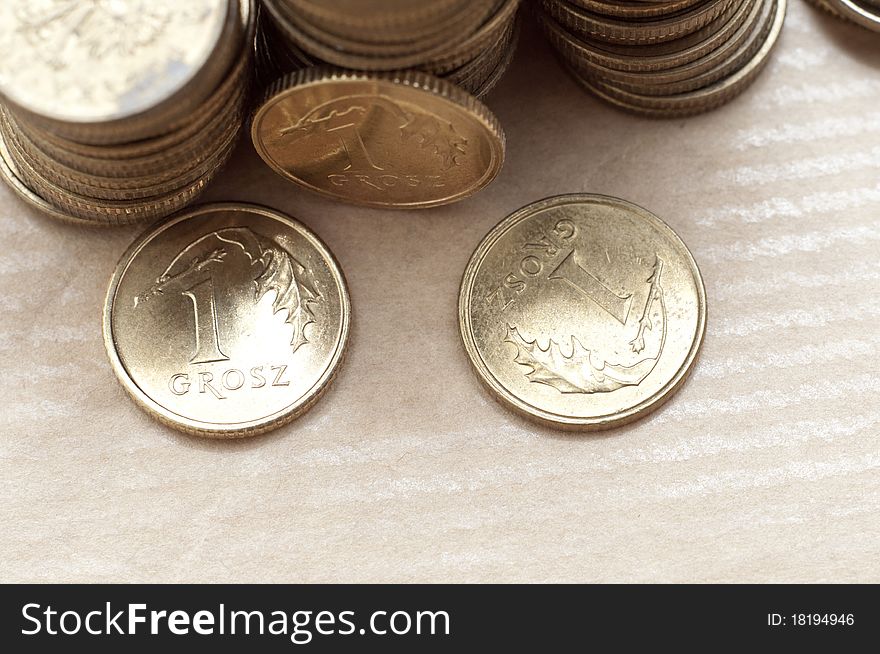 An image of coins of polish currency zloty