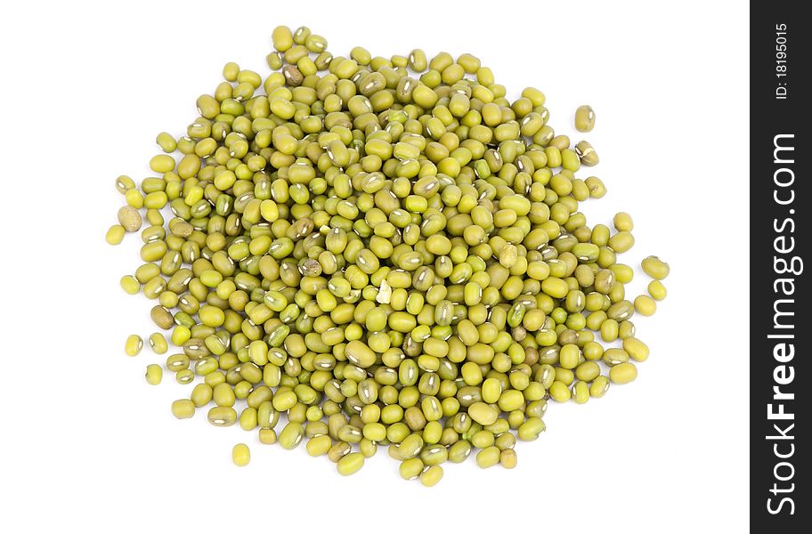 Many mung beans isolated on a white