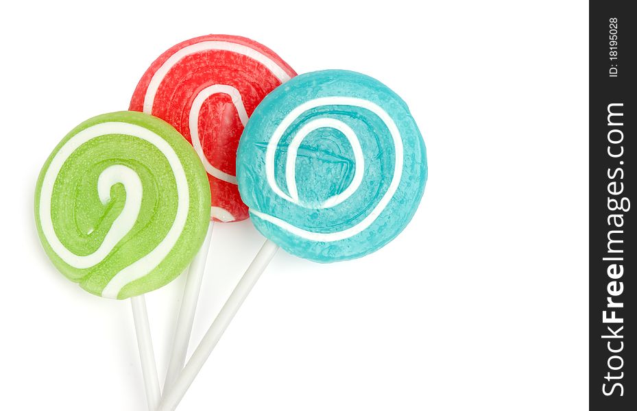 Lollipops isolated on white background