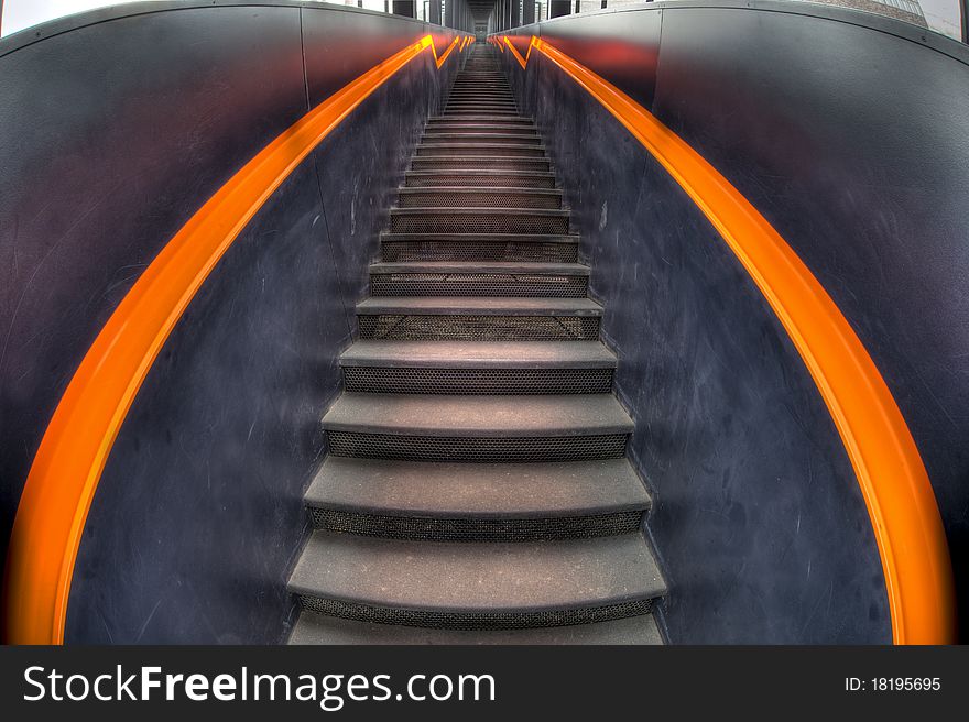 Stairs In Black And Orange