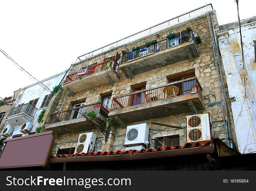 Old houses in Kyrenia, Northern Cyprus.
