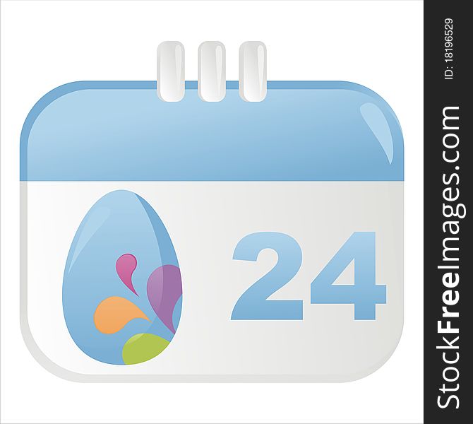 Easter calendar icon with egg