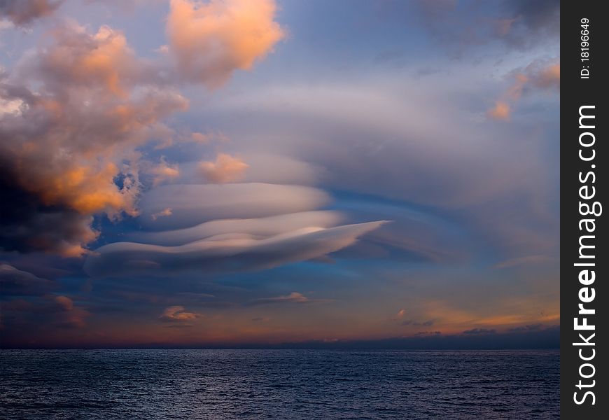 Unusual Cloud Over Sea.