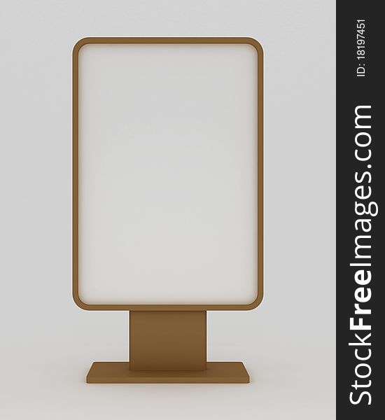 Vertically located Blank advertising billboard in a gold frame