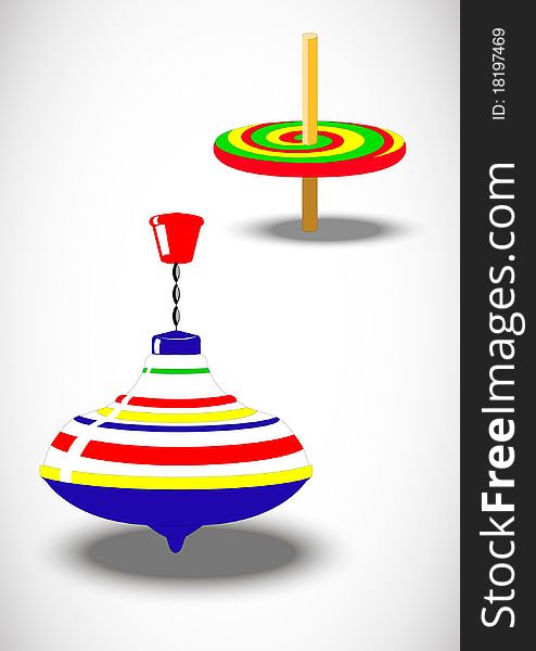 Illustration of children's toy whirligig. Illustration of children's toy whirligig