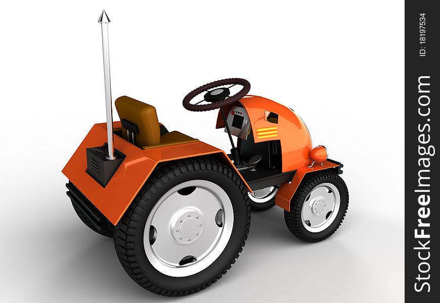 Orange tractor with a chrome tube №3