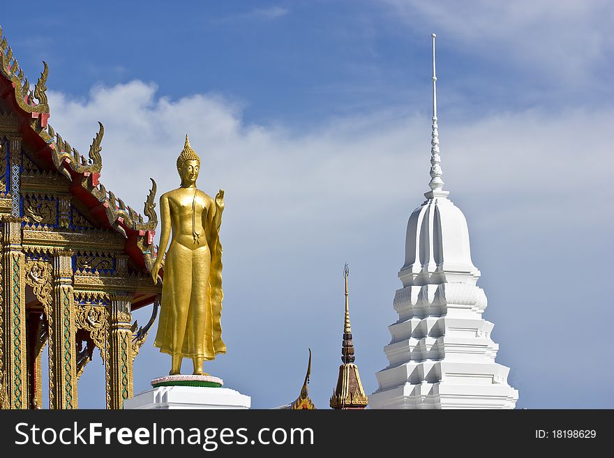 Buddha image front side of Thai church