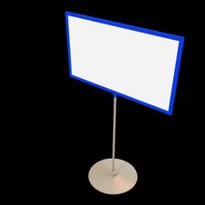 Blank Info Board Foreshortening 1 Isolated On Black (with Clipping Path) Stock Photos