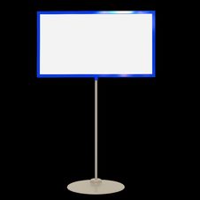 Blank Info Board Foreshortening 2 Isolated On Black (with Clipping Path) Royalty Free Stock Image