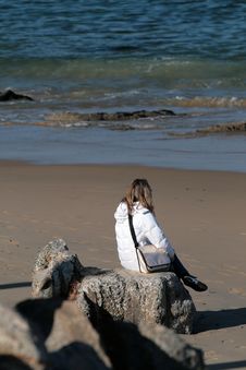 Sitting At The Beach Stock Image Sitting At The Beach Stock Image