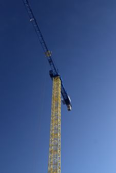 Crane On Blue Stock Photo Crane On Blue Stock Photo