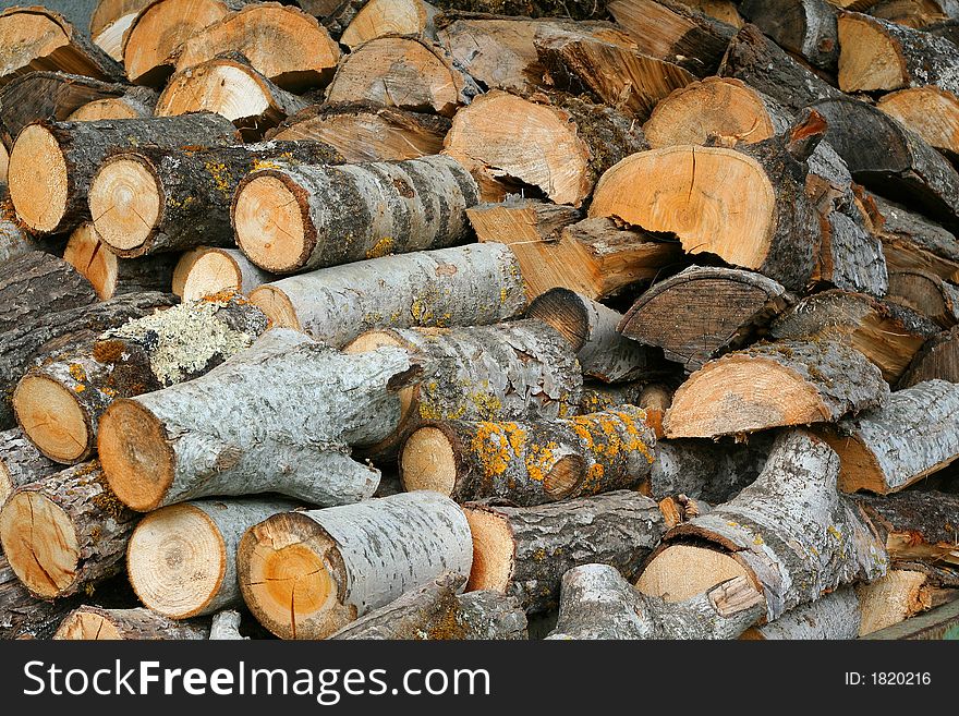 A stack of wood, in preparation of the winter. A stack of wood, in preparation of the winter