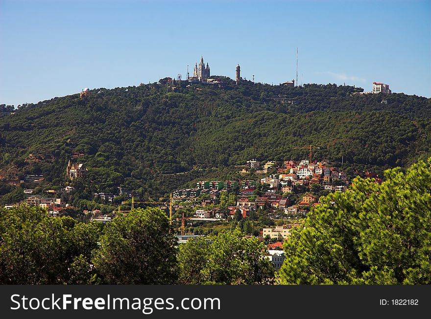 Palace and houses in Barcelona City