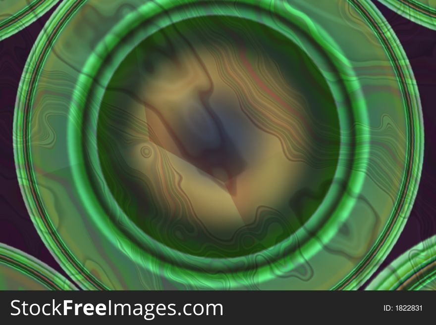 Abstract composition and green eye. Abstract composition and green eye