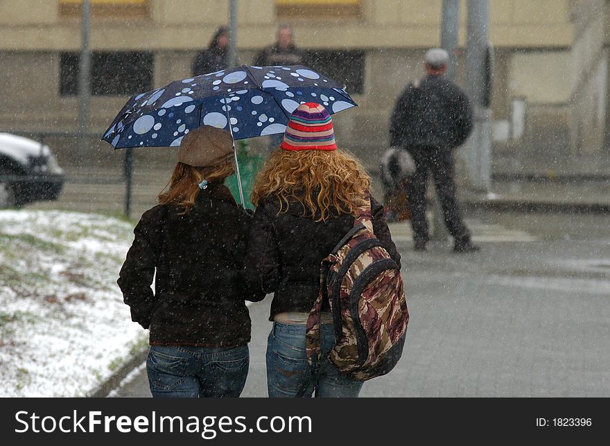 First snow in lower locations in central Europe in year 2007. This winter is one of the hottest in central Europe in last years. First snow in lower locations in central Europe in year 2007. This winter is one of the hottest in central Europe in last years.