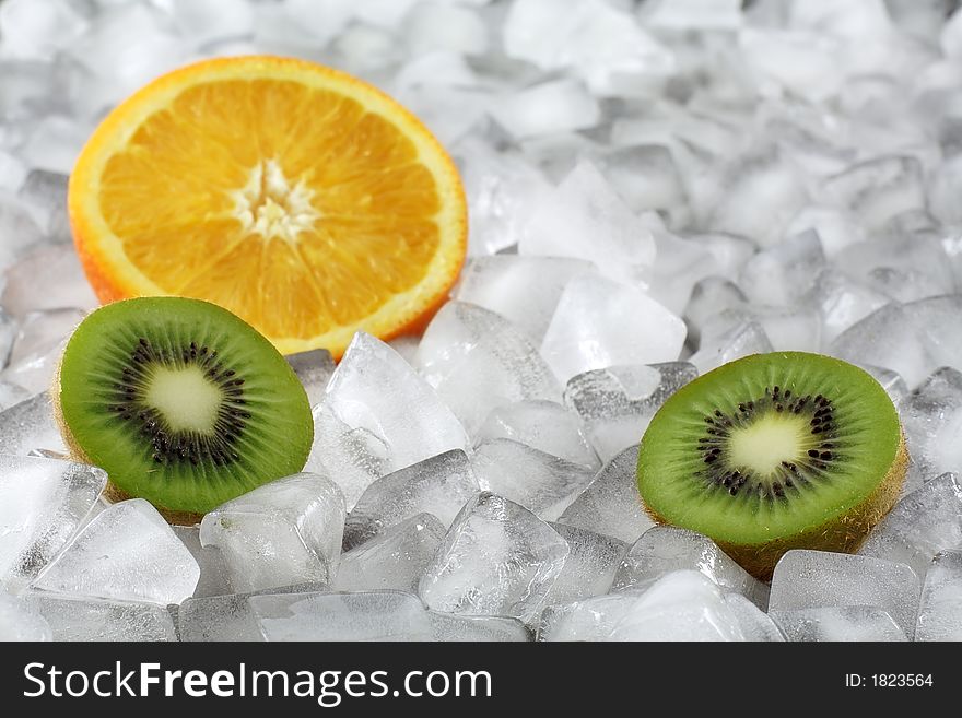 Orange And Kiwi On Ice