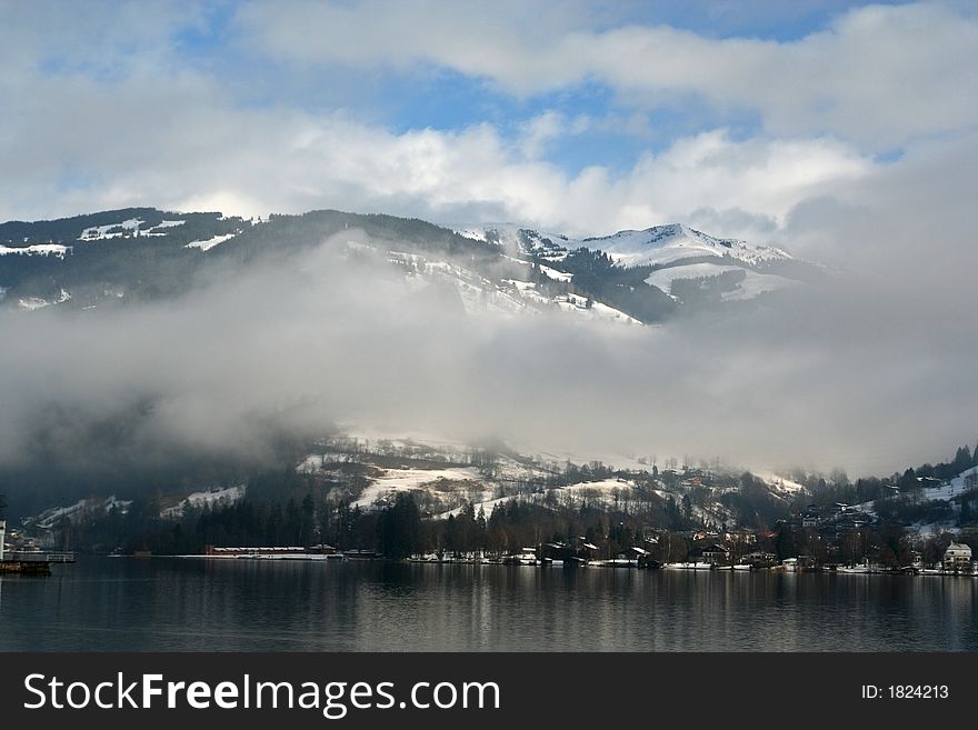 A beautiful view of an alpine summit by the lake (Austria). A beautiful view of an alpine summit by the lake (Austria)