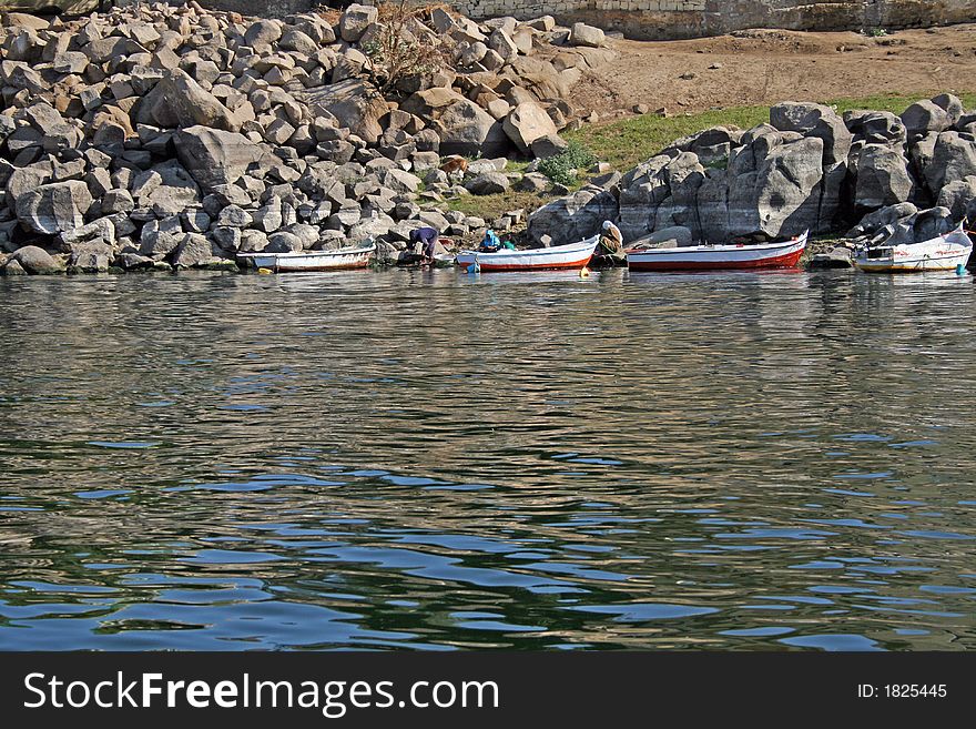 Aswan (Egypt) - Fishing Boats In The River Nile