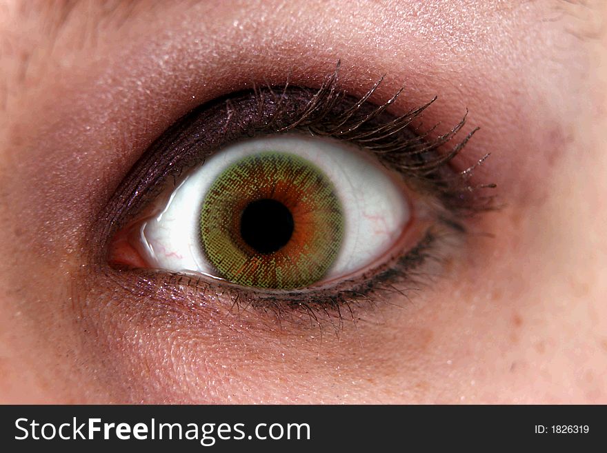 Extreme close-up of a young girls eye. Extreme close-up of a young girls eye