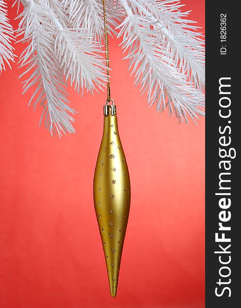 Christmas ornament on red background. Christmas ornament on red background