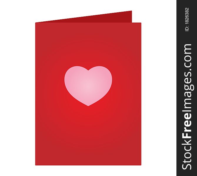 Red Valentines Day Card - Illustration