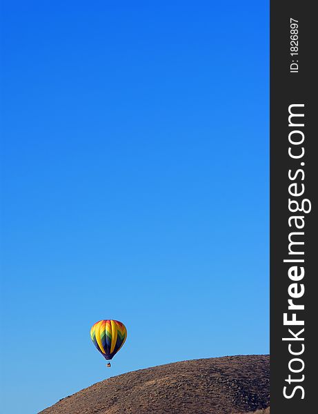 A hot air ballon and blue sky