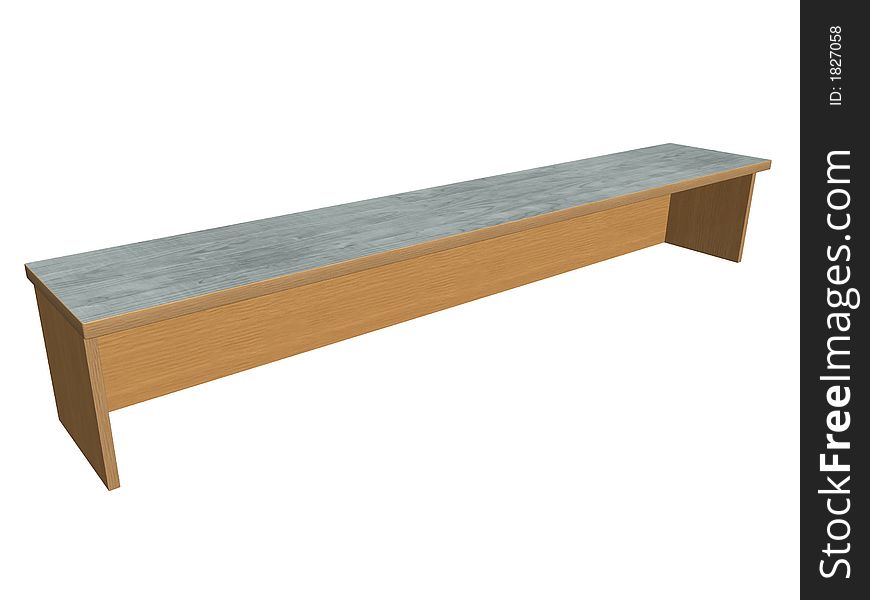 Illustration of a wooden long table