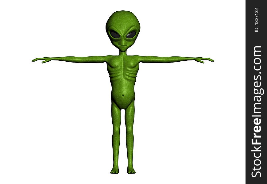 Illustration of a green alien