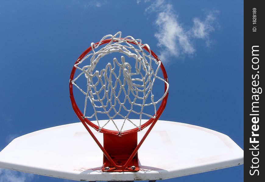 Looking Up through the hoop. Looking Up through the hoop