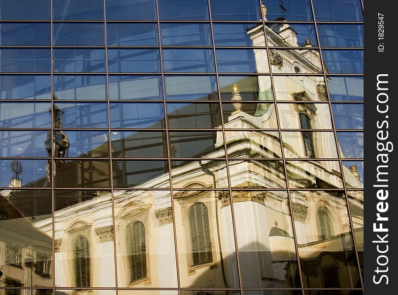 Poland Wroclaw Church with Reflection