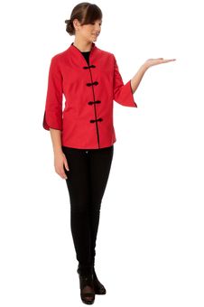 Woman In Chinese Dress On Fashion Week In Paris Stock Photos Woman In Chinese Dress On Fashion Week In Paris Stock Photos