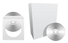 Empty Software Box And Cd Or Dvd Case Royalty Free Stock Image
