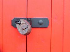 Red Door & Lock Stock Photo Red Door & Lock Stock Photo