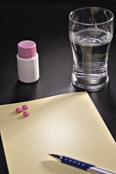 Tablets And  Glass Stock Image