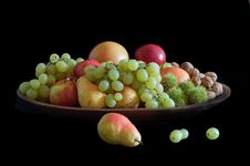 Autumn Fruits In Teak Wood Tray Stock Photos Autumn Fruits In Teak Wood Tray Stock Photos