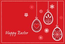 Easter Red Eggs In Happy Easter Frame Royalty Free Stock Photos Easter Red Eggs In Happy Easter Frame Royalty Free Stock Photos