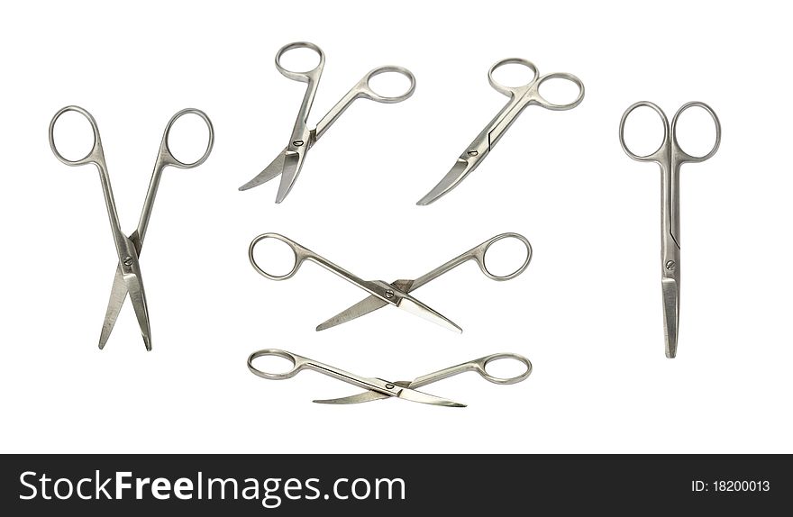 Collage scissors isolate on a white background