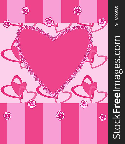 Greeting card with Valentine day motives. Greeting card with Valentine day motives