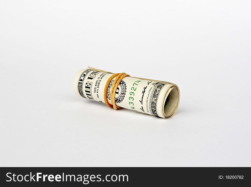 Image of the dollars money bills isolate on a white background. Image of the dollars money bills isolate on a white background